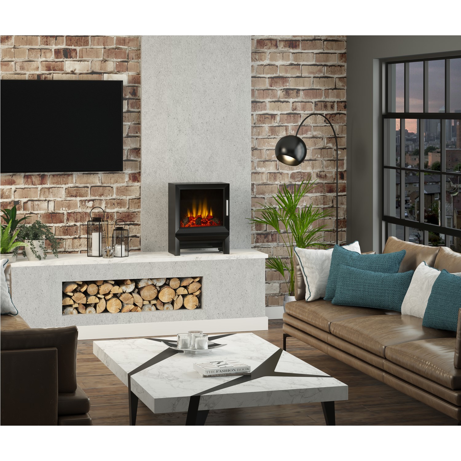 Read more about Be modern black freestanding electric stove fire qube